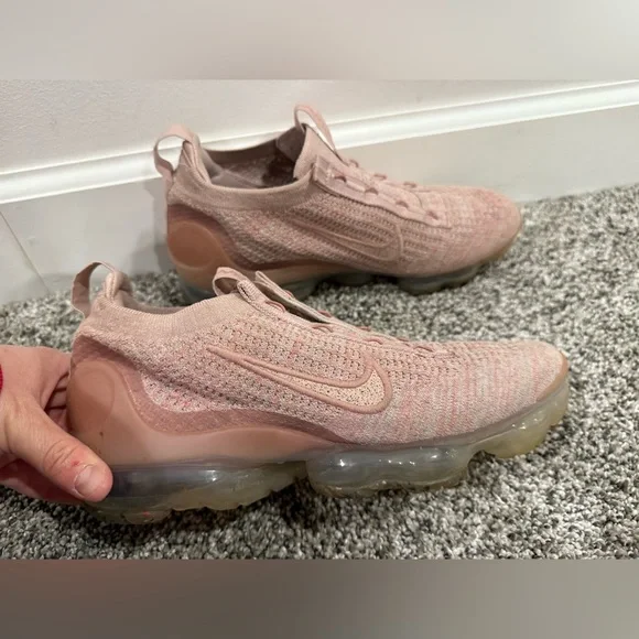 Nike Vapormax 2021 Flyknit pink oxford tennis shoes, women's size 8 READ - Picture 3 of 14